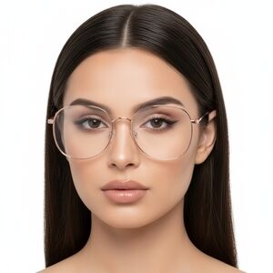 Rose Gold Oversized Fashion Eyeglasses UV400 NWT